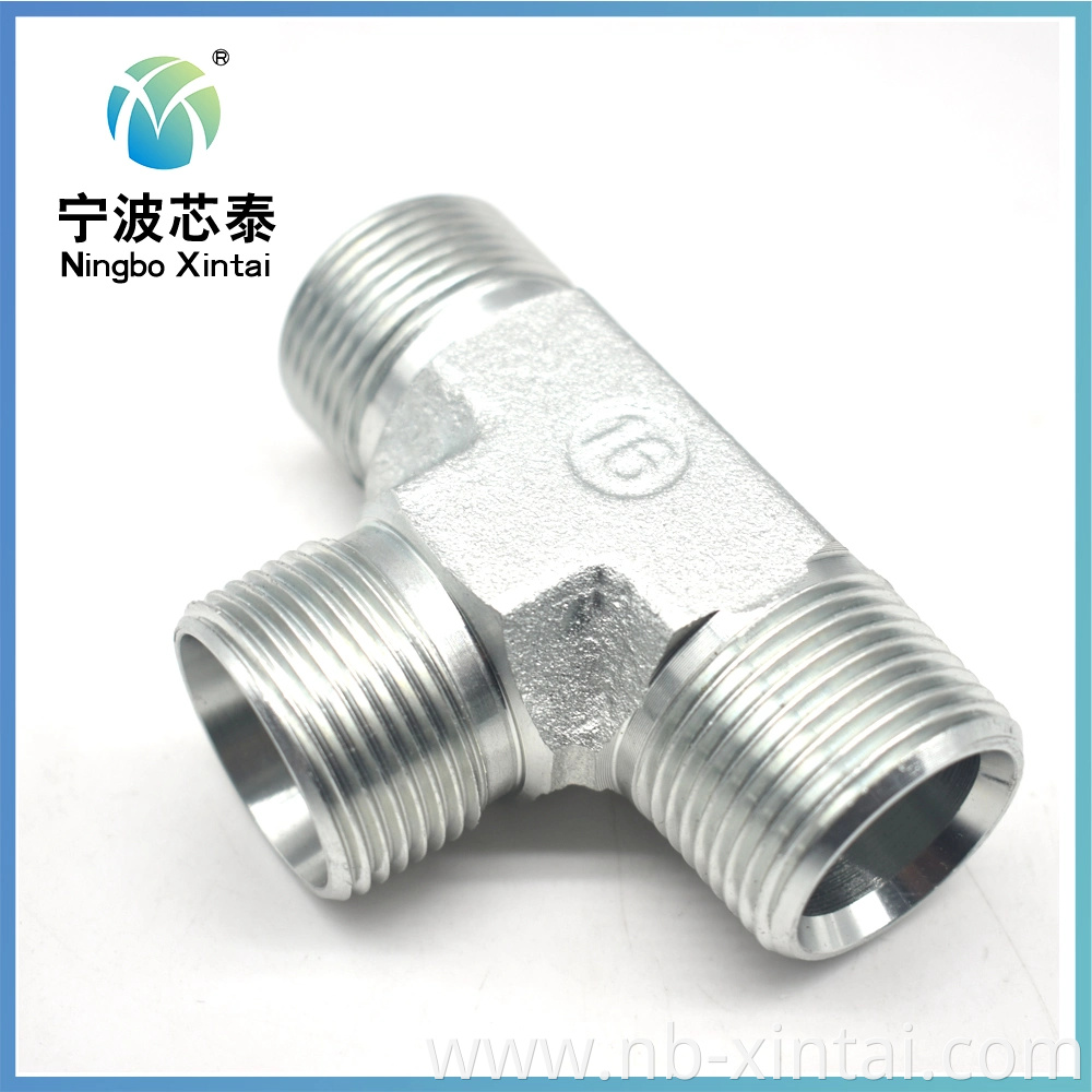 Stainless Steel T 3 Way Tee Intersection Hydrulic Fitting Adapter